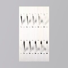 Вешалка настенная, 63х120, Пиафорте, со складными крючками, для одежды, в прихожую, белый / массив дерева, Dipriz