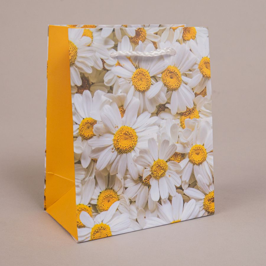 Пакет подарочный XS вертикальный, Цветы, 12*15*6 см (Д*В*Ш)