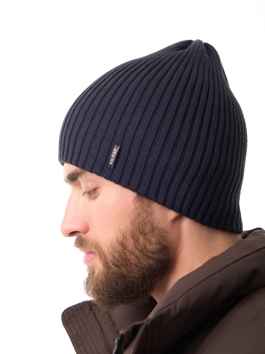 Шапка осенняя бини вязаная зима