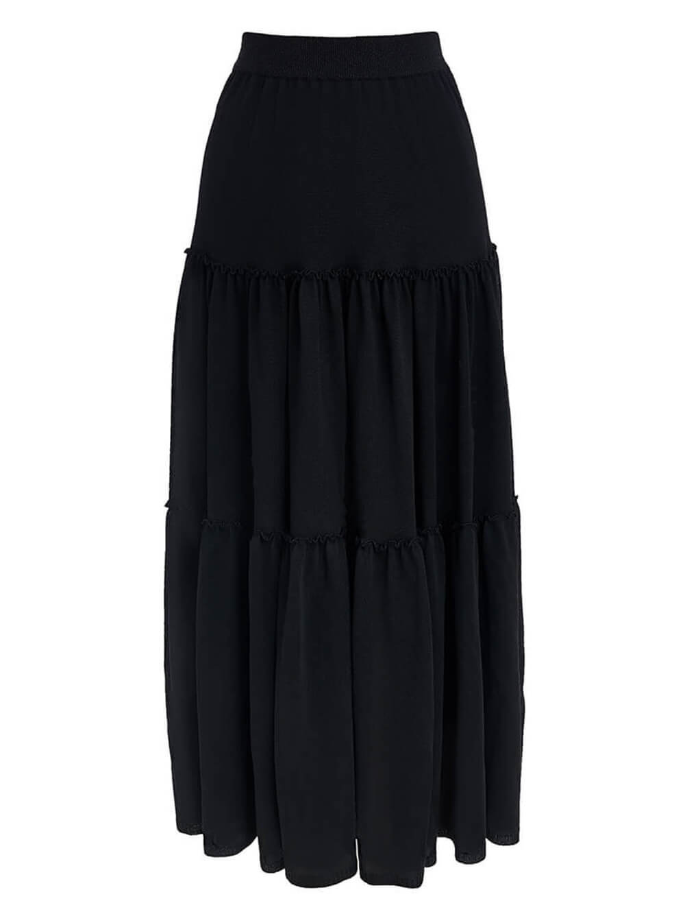 Женская юбка черного цвета из вискозы - фото 1