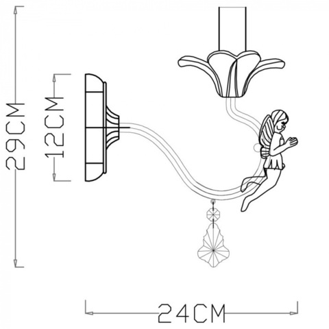 Настенный светильник Arte Lamp ANGELINA A5349AP-1WH