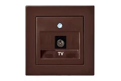 Розетка Телевизионная Оконечная (TV) F-разъем Коричневая LIREGUS EPSILON