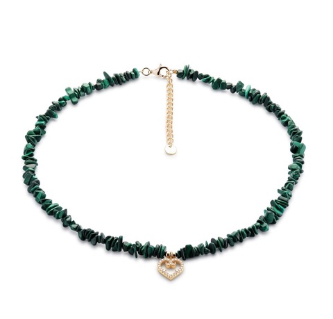 Necklace Heart Malachite