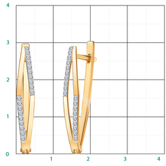 21214- Серьги из золота 585 пробы с фианитами