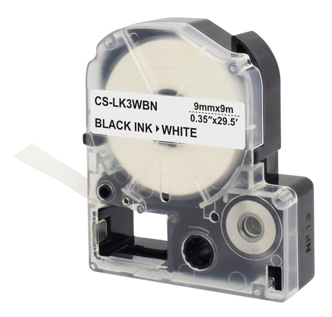 Картридж ленточный Cactus CS-LK3WBN черный для Epson LW300, LW400, LW700, LW600P, LW1000P, K400, Z700, Z900