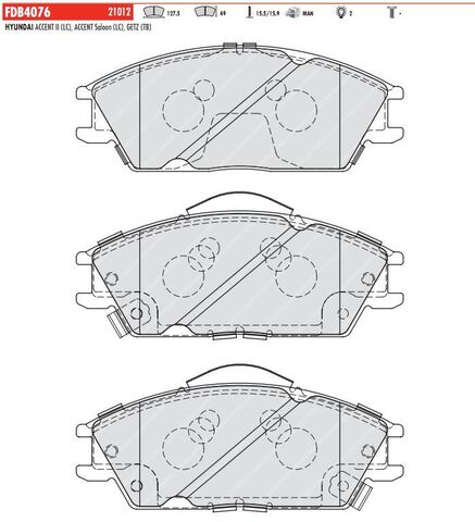 FDB4076 Тормозные колодки дисковые OE 'PREMIER'