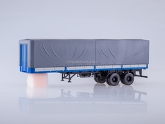 Semitrailer two-axle board MAZ-93971 blue-gray 1:43 AutoHistory