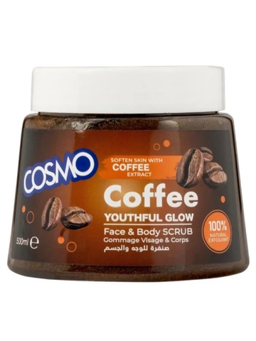 COSMO Coffee Youthful glow скраб для лица и тела с кофе и шиммером 500 ml