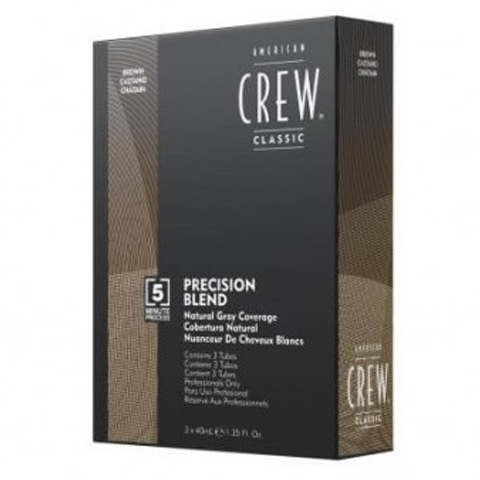 American Crew Precision Blend: Камуфляж для седых волос - средний натуральный тон 4-5 (Natural Gray Coverage Gray Brown), 3*40мл