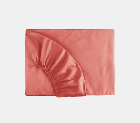 Простыня на резинке 180x200x35 Mollen розово-коралловая