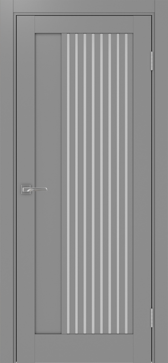 Дверь межкомнатная Оптима Порте Турин 544.12, цвет серый, экошпон, стекло мателюкс
