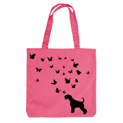 Тканевая сумка "Шнауцер и бабочки"