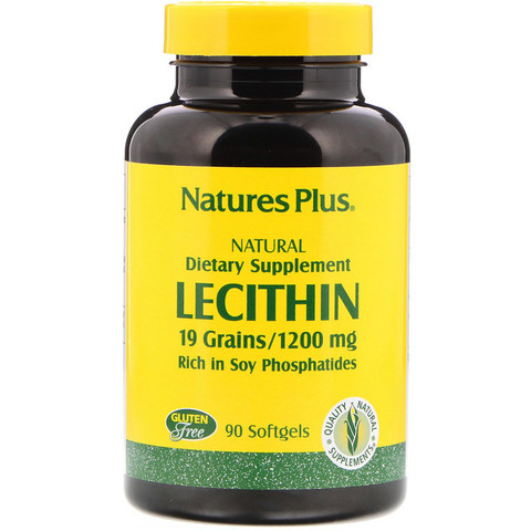 Nature's Plus, Лецитин, 1200 мг, 90 мягких таблеток