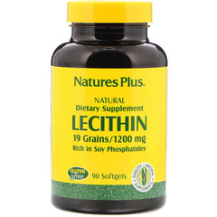 Nature's Plus, Лецитин, 1200 мг, 90 мягких таблеток