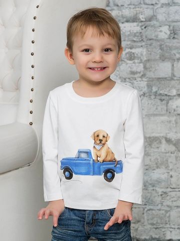 Лонгслив "Собачка на машинке"