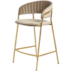 Полубарный стул Turin бежевый с золотыми ножками