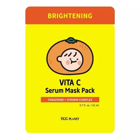 Daeng Gi Meo Ri Egg Planet Vita C serum mask pack Маска на тканевой основе осветляющая с экстрактом зеленого мандарина