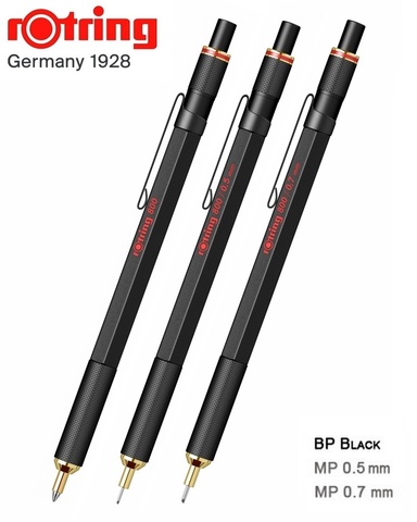 Набор Rotring 800 Black из шариковой ручки и карандашей 0,5 mm; 0,7 mm (R800_Set_Black)