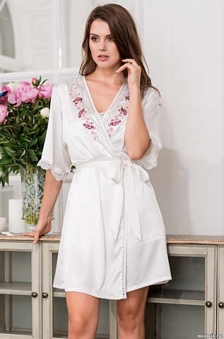 Короткий запашной халат VALENSIA 3263 (70% шелк)