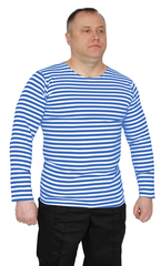 Тельняшка 2-х нитка голубая полоса с начесом