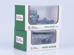 MAZ-5432 tractor green and trailer MAZ-5232V gray 1:43 AutoHistory