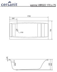 ВАННА АКРИЛОВАЯ CERSANIT VIRGO 170x75 С НОЖКАМИ