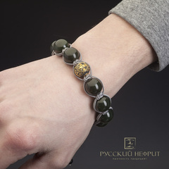 Браслет плетёный с бусиной Спас Нерукотворный.