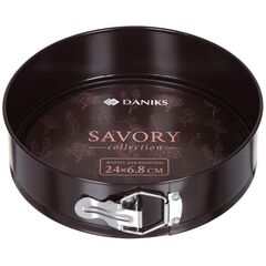 Форма для выпечки сталь, 24х24х6.8 см, антиприг, кругл, разъем, корич, Daniks, Savory, K-803-5C