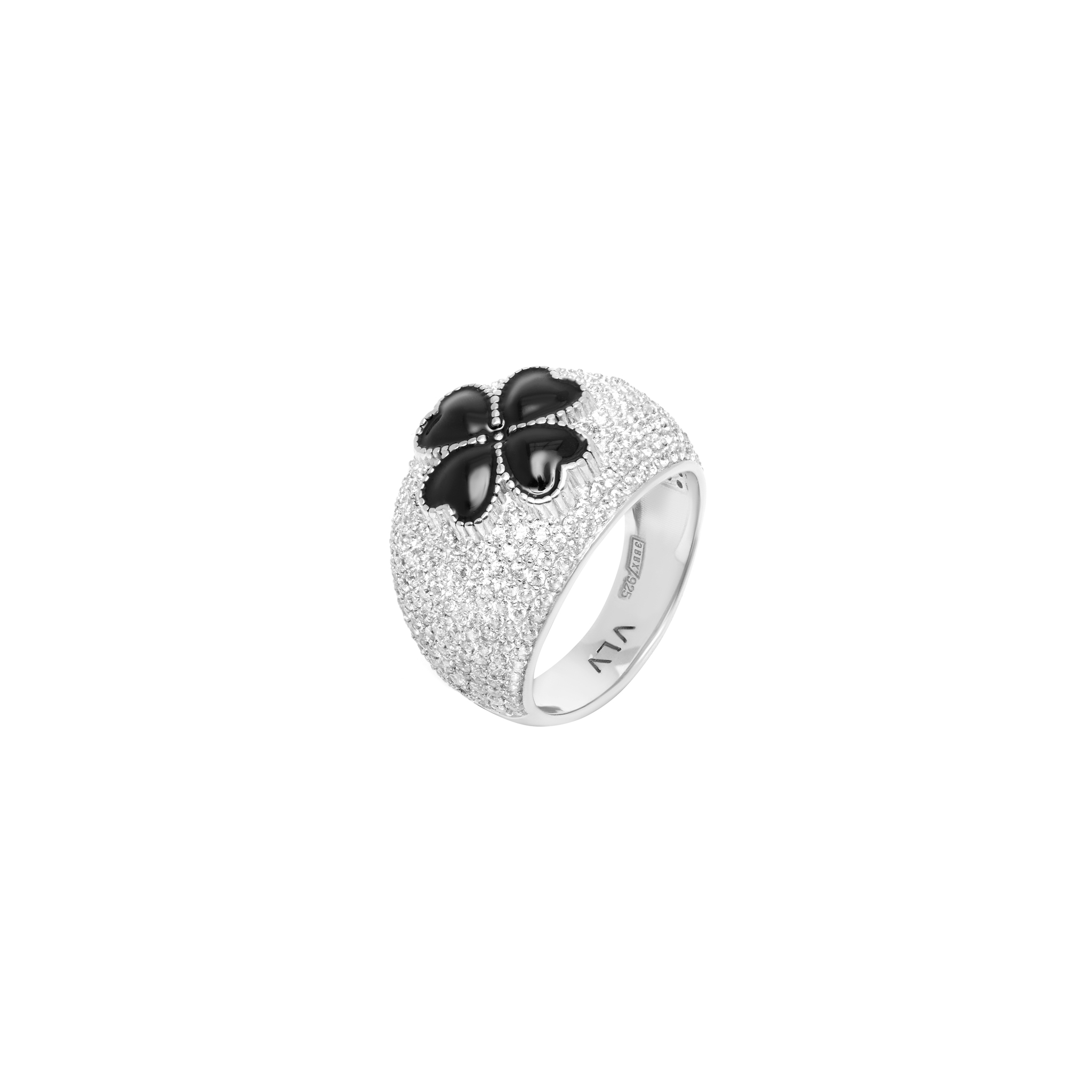 Кольцо Crystal Clover Signet Ring – Silver