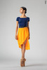 Wrap skirt with elastic waist and ties | neon_orange