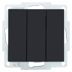 VESNA 742 4288 109 Выключатель тройной черный матовый (механизм)