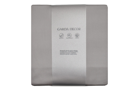 Простыня на резинке 180x200x30 Garda Decor Сопрано серый тенсель