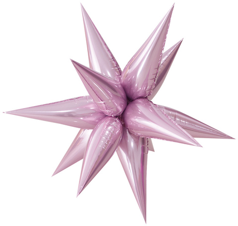 Звезда объемная 3D, розовая 66 см