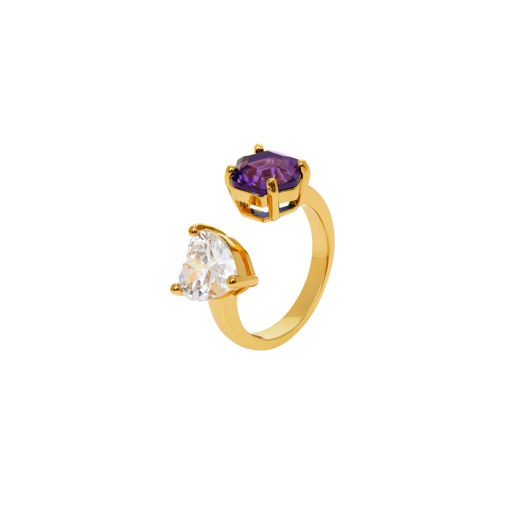 Кольцо Double Love Ring – Clear Violet