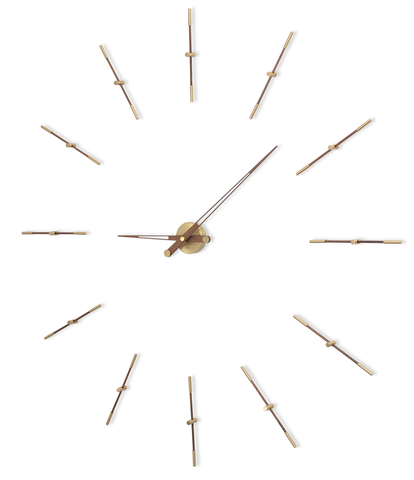 Часы Nomon  MERLIN 12 GOLD+WALNUT N 155 (орех+латунь). D=155см