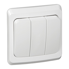 Schneider Electric Этюд Белый Выключатель 3-клавишный скрытая установка BC10-003B---