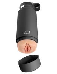 Серый мастурбатор в виде бутылки F*ck Flask - 