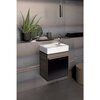 Шкафчик для раковины Geberit Citterio, с одной дверью: B=44см, H=55.4см, T=31.6см, черный / глянцевое стекло, темный дуб / меламин, структура дерева