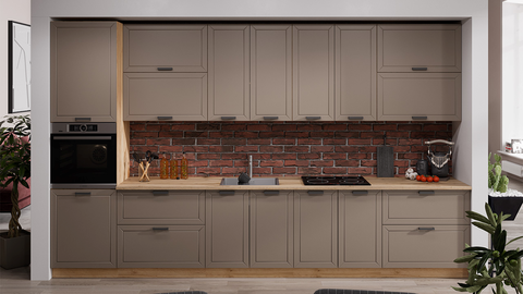 Кухня Лорас 3.8 м дуб крафт золотой / холст латте