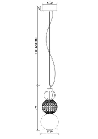 Подвесной светодиодный светильник Maytoni Collar P069PL-L16CH3K