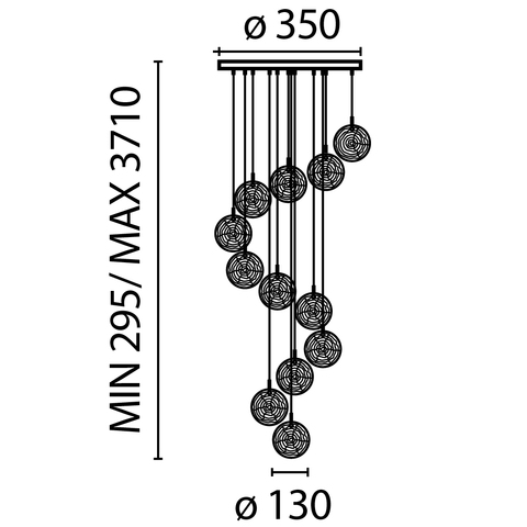 Подвесной светильник Maytoni Frozen MOD254PL-12BS
