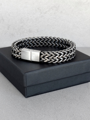 Мужской браслет из стали с магнитной застежкой