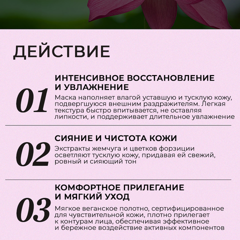 Набор увлажняющих тканевых масок JMsolution Be Nature Lotus & Blooming Mask, 10 шт