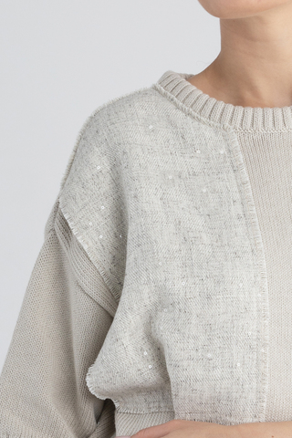 Вязаная футболка из хлопка Ivory