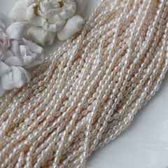 Жемчуг натуральный речной, рис, 4,4-4,8 мм, 1 нить, Ж019