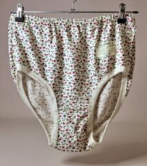Трусы женские 1 шт., хлопок, размер 56, цвет белый с узором