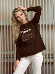 Лонгслив женский  "Дом там где...Moscow" шоколад