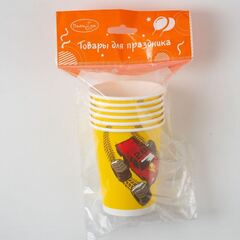 Стаканы пластиковые, Тачки Монстры трак, 200 мл., 6 шт.