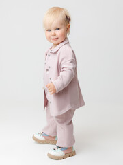 брюки  для девочки  КР 400843/розово-бежевый 2706 к639