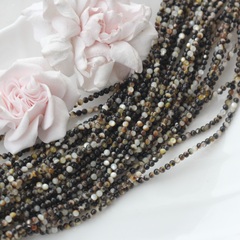 Перламутр натуральный стальной, шарик 3 мм, 1 нить, ПР112